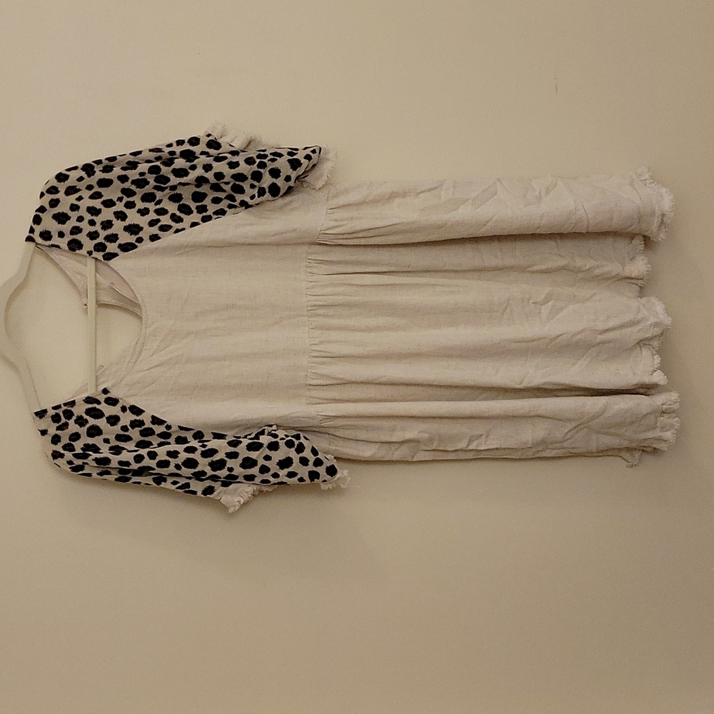 NWT Michelle Marie Linen Cheetah Dress Size L/XL